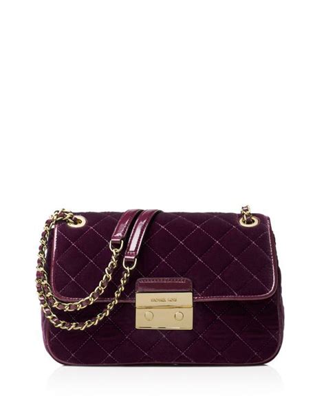 michael kors sloan velvet|MICHAEL Michael Kors Sloan Small Quilted Velvet Shoulder Bag .